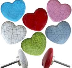 Ceramic crackle Heart Shape Knobs