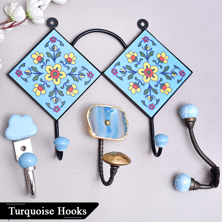 Turquoise Wall Hooks