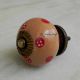 Camel Red Dotted Round Knob
