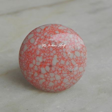 Pink Flat Crackle Ceramic Knob