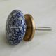 Navy Blue Marble Flat Knob