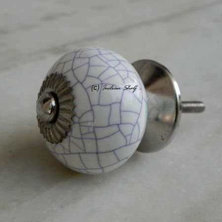 White Purple Crackle Ceramic Dresser Knob Online