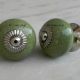 Green Black Crackle Cabinet Knob