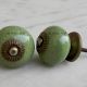 Green Black Crackle Cabinet Knob