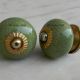 Green Black Crackle Cabinet Knob