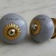 Grey Pink Crackle Wardrobe Knob