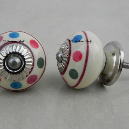 Mixed Dotted Striped Knob