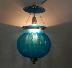 Turquoise Melon Lamp
