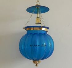Turquoise Melon Lamp