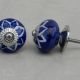 Navy Blue Floral Knob