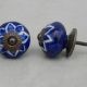 Navy Blue Floral Knob
