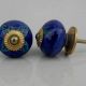 Blue Floral Leaf Knob