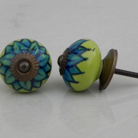 Lime Green Sunflower Knob