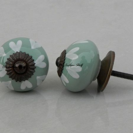 Sage Green Heart Knob