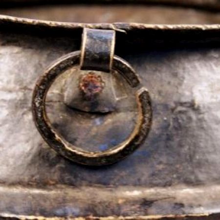 Huge Hammered Brass Garden Planter/ Handled Pot