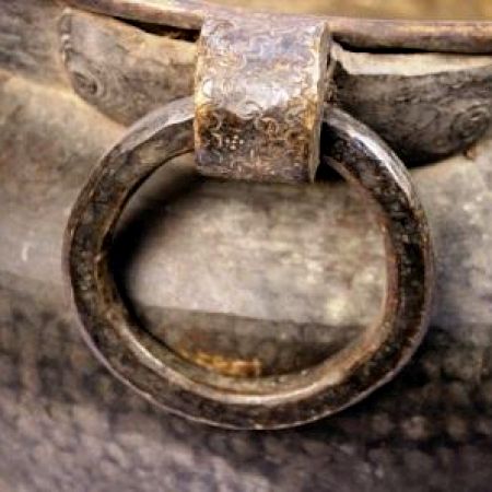 Huge Vintage Brass Planter Gold Hammered Large Tree Bush Planter