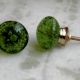 Green bubble glass knob