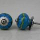 Turquoise Floral Knob