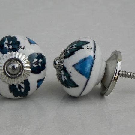 Forest Green Leaf Dresser Knob