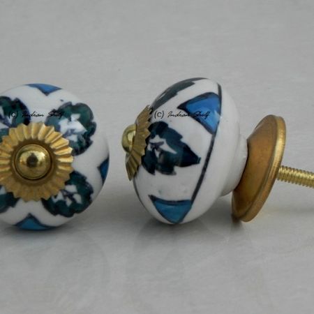 Forest Green Leaf Dresser Knob