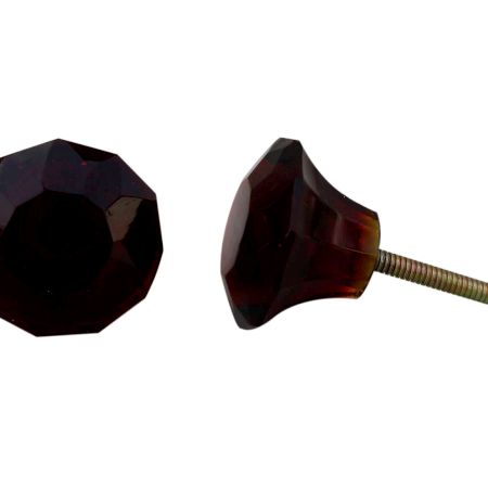 Red Diamond Glass Dresser Knobs