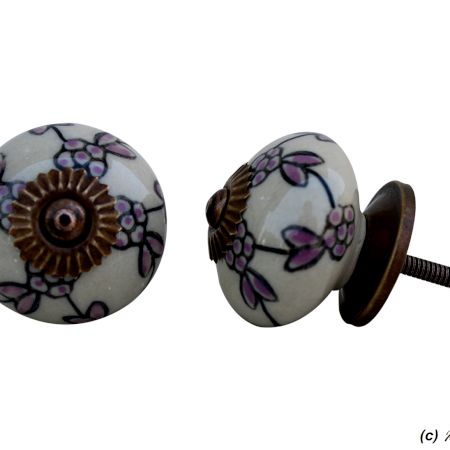 Purple Tiny Floral Drawer Knob