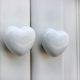 White Heart Ceramic Knob