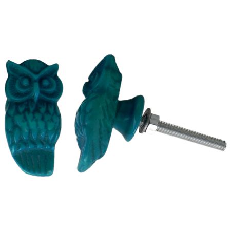 Green Small Owl Knob