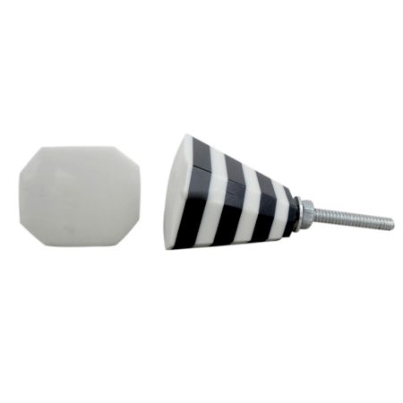 White & Black Resin Knob