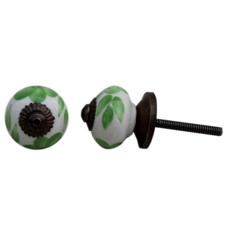 Green Floral Small Knob