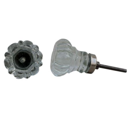 Pillar Glass Flower Shape Knobs