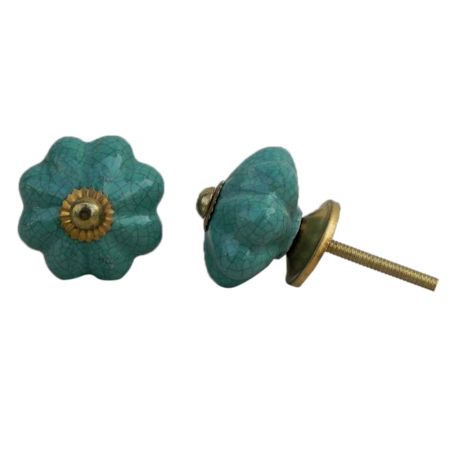 Sea Green Crackle Drawer Knob