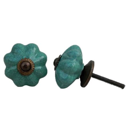 Sea Green Crackle Drawer Knob