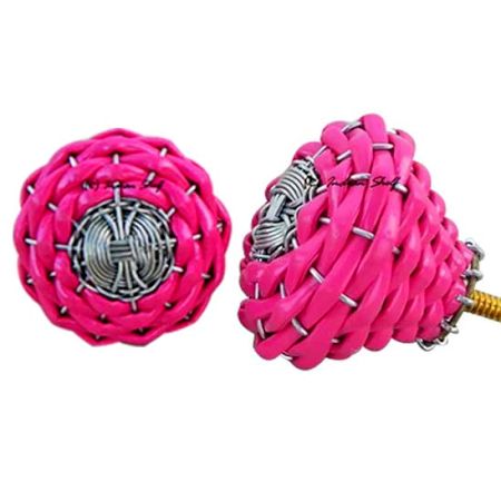 Pink Rexine Wire Knobs