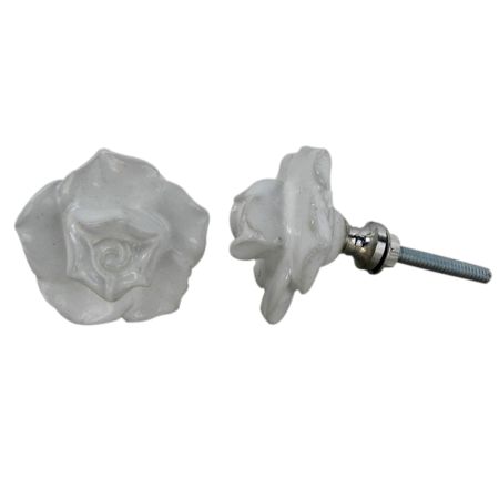 White Small Rose Knob