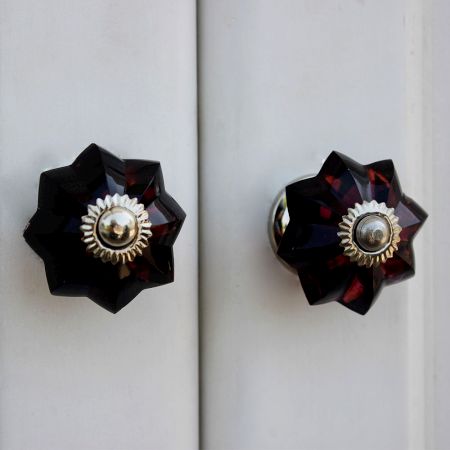 Purple Small Melon Glass Knob