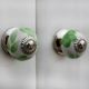 Green Floral Small Knob