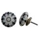 Black Floral Flat Knob