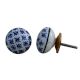 Blue Floral Flat Knob