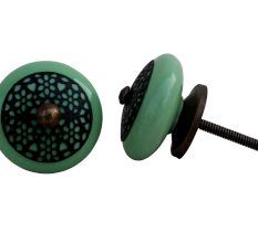 Pea Green Strewn Flat Knob