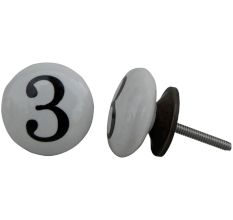 Number Ceramic Knob -3