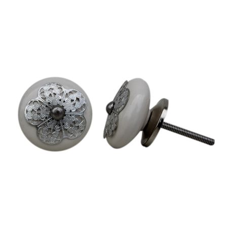 Cream Strewn Flat Knob-05