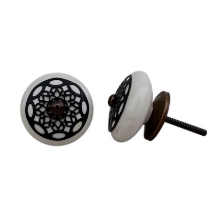 Cream Strewn Flat Knob-04