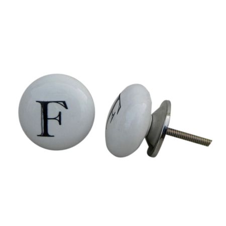 F Alphabet Ceramic Dresser Drawer Knob