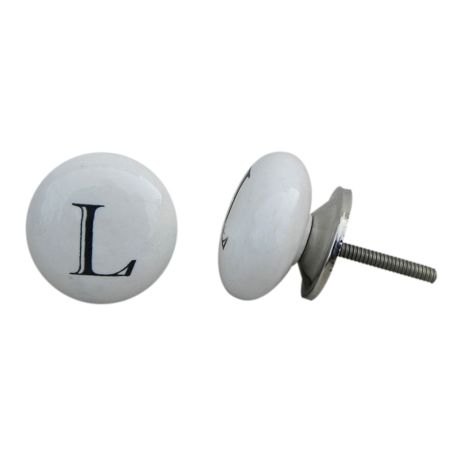L Flat Alphabet Ceramic Drawer Knob