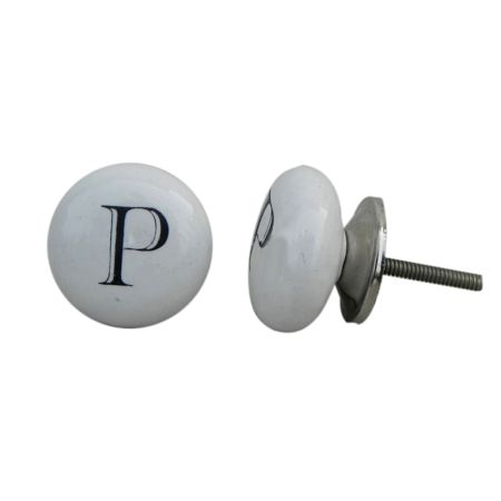 P Alphabet Ceramic Wardrobe Door Knob