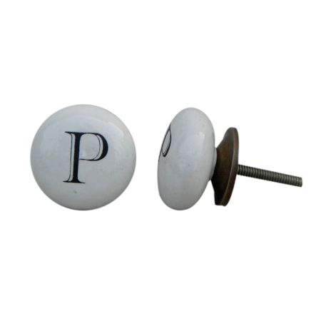 P Alphabet Ceramic Wardrobe Door Knob