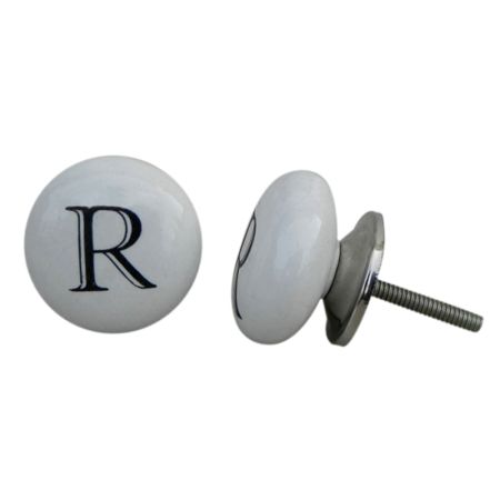 R Alphabet Ceramic Wardrobe Knob