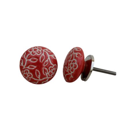 Pastel Red Etched Knob