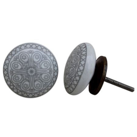 Grey Wheel Flat Knob